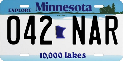 MN license plate 042NAR