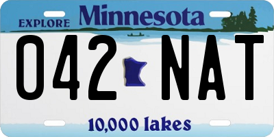 MN license plate 042NAT