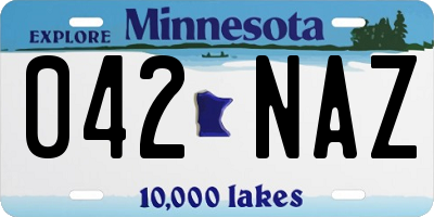 MN license plate 042NAZ