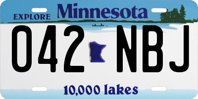 MN license plate 042NBJ