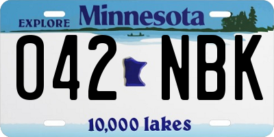 MN license plate 042NBK
