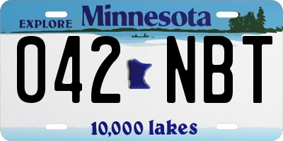 MN license plate 042NBT