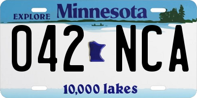 MN license plate 042NCA