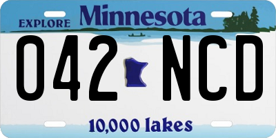 MN license plate 042NCD