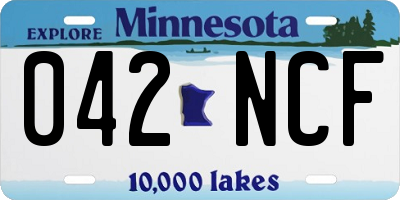 MN license plate 042NCF