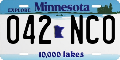 MN license plate 042NCO