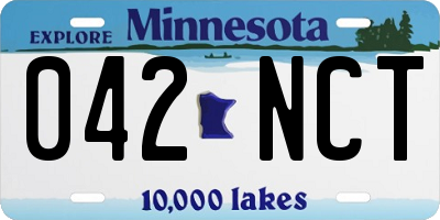 MN license plate 042NCT