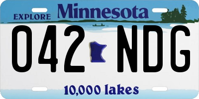 MN license plate 042NDG