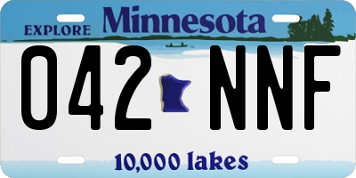 MN license plate 042NNF