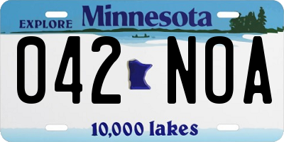 MN license plate 042NOA
