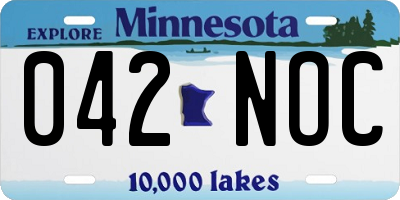 MN license plate 042NOC