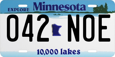 MN license plate 042NOE