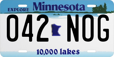 MN license plate 042NOG