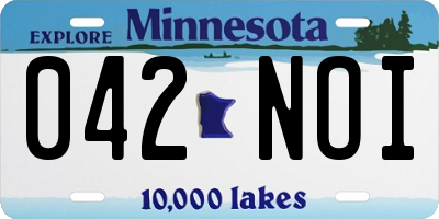 MN license plate 042NOI