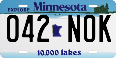 MN license plate 042NOK