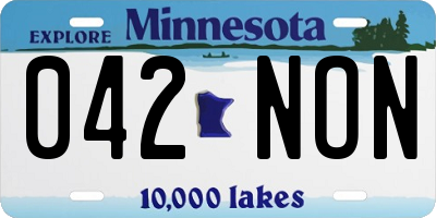 MN license plate 042NON