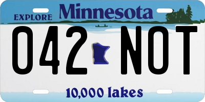 MN license plate 042NOT