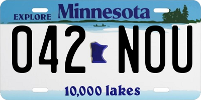 MN license plate 042NOU