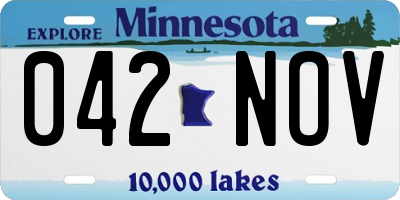 MN license plate 042NOV