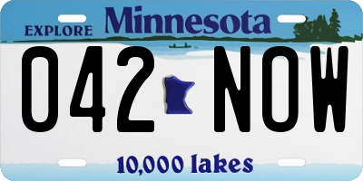 MN license plate 042NOW