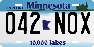 MN license plate 042NOX