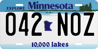 MN license plate 042NOZ