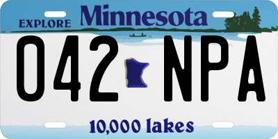MN license plate 042NPA