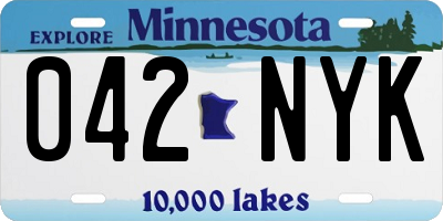 MN license plate 042NYK