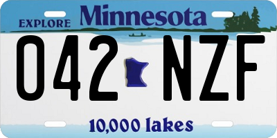MN license plate 042NZF