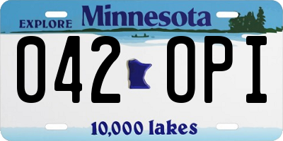 MN license plate 042OPI