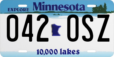 MN license plate 042OSZ