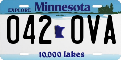 MN license plate 042OVA