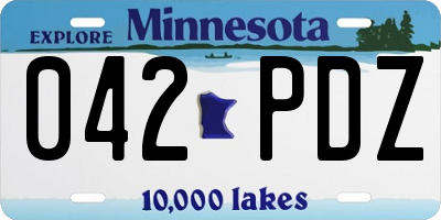 MN license plate 042PDZ