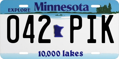 MN license plate 042PIK