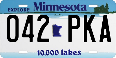 MN license plate 042PKA