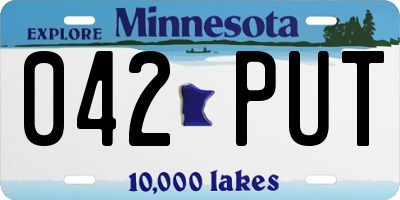 MN license plate 042PUT