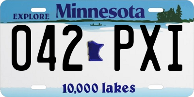 MN license plate 042PXI