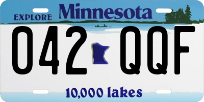 MN license plate 042QQF