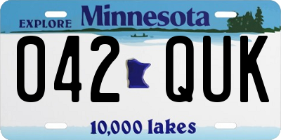 MN license plate 042QUK