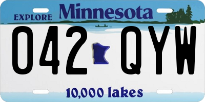MN license plate 042QYW
