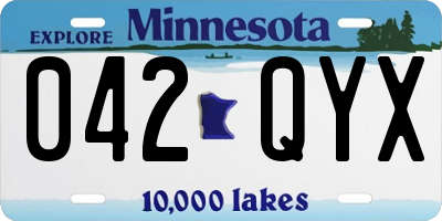 MN license plate 042QYX