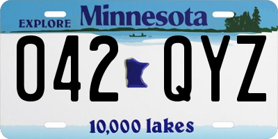 MN license plate 042QYZ