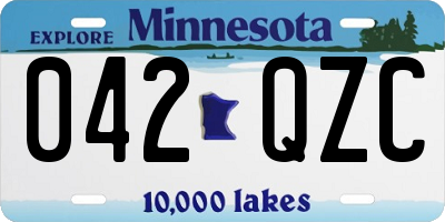 MN license plate 042QZC