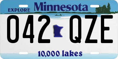 MN license plate 042QZE