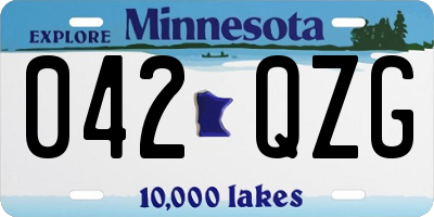 MN license plate 042QZG