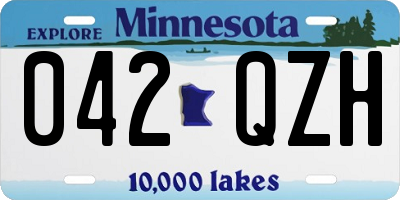MN license plate 042QZH