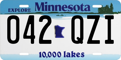 MN license plate 042QZI
