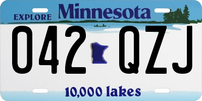 MN license plate 042QZJ