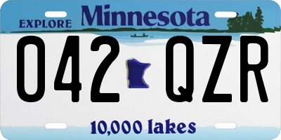 MN license plate 042QZR