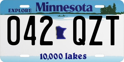 MN license plate 042QZT